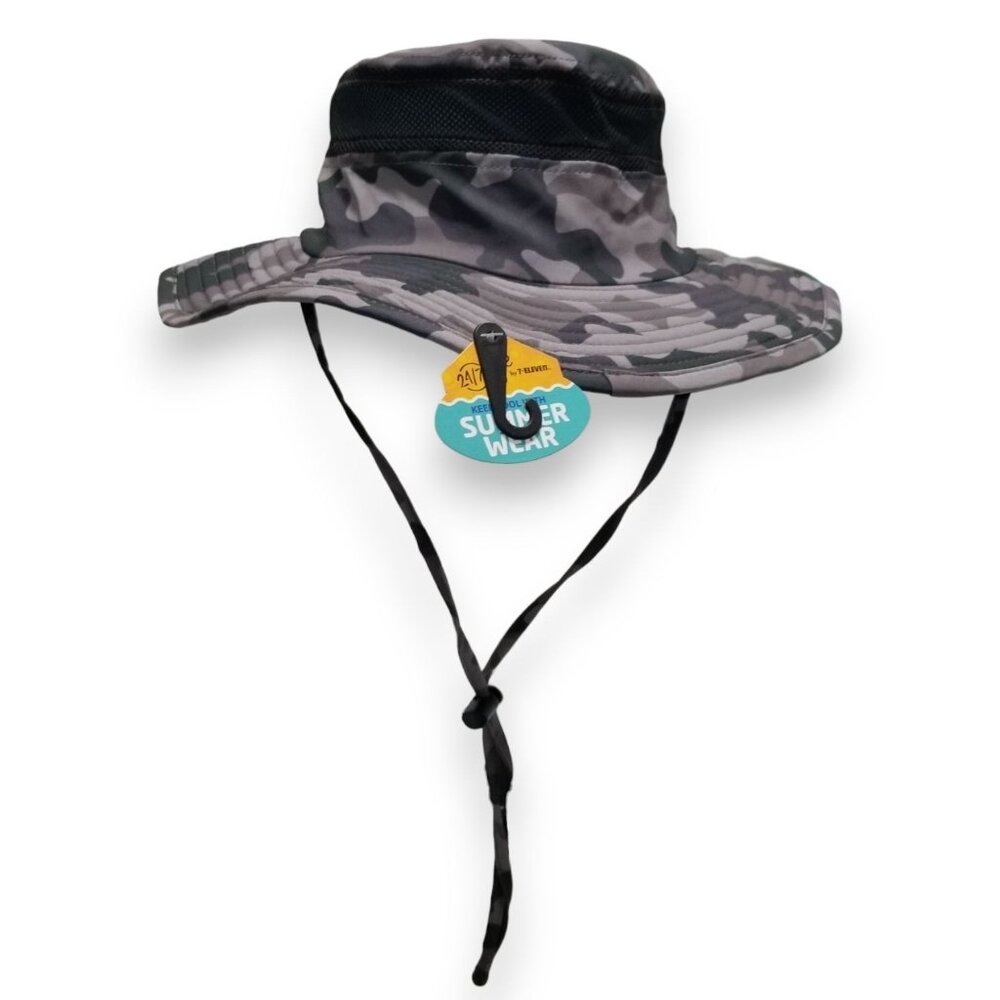 24/7 Life Outdoor Breathable Larry Bucket Hat In Grey Camo - Size OS‎